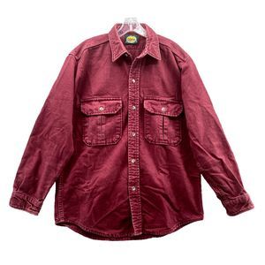 Cabela's Shirt Adult M Red Chamois Red Flannel Button Down Outdoor Hiking‎ Men's
